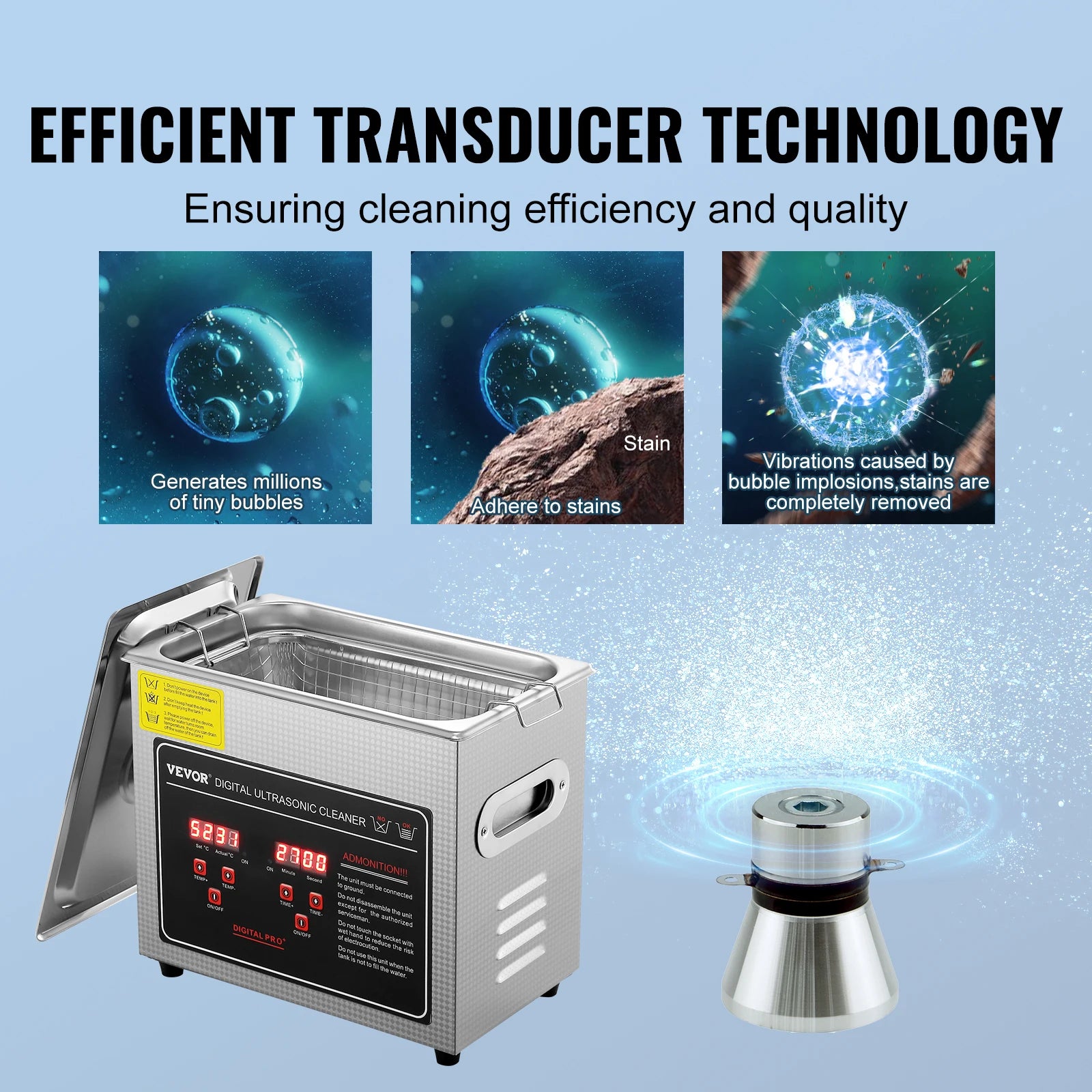 Technologie de transducteur à ultrasons pour un nettoyage efficace