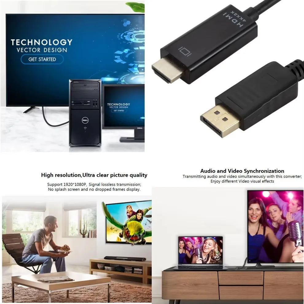 Câble DisplayPort HDMI compatible écran et vidéoprojecteur