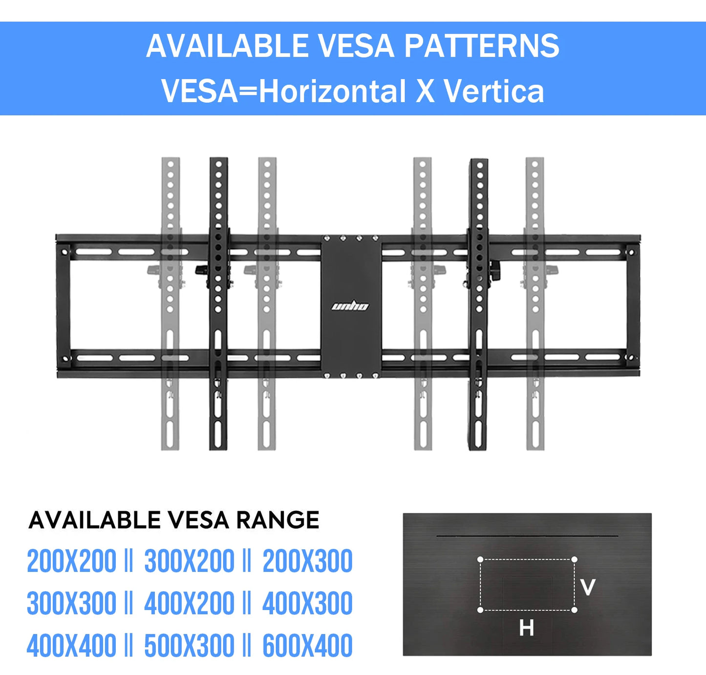 Dimensions du support mural TV U-C8213 pour grands écrans jusqu’à 85 pouces