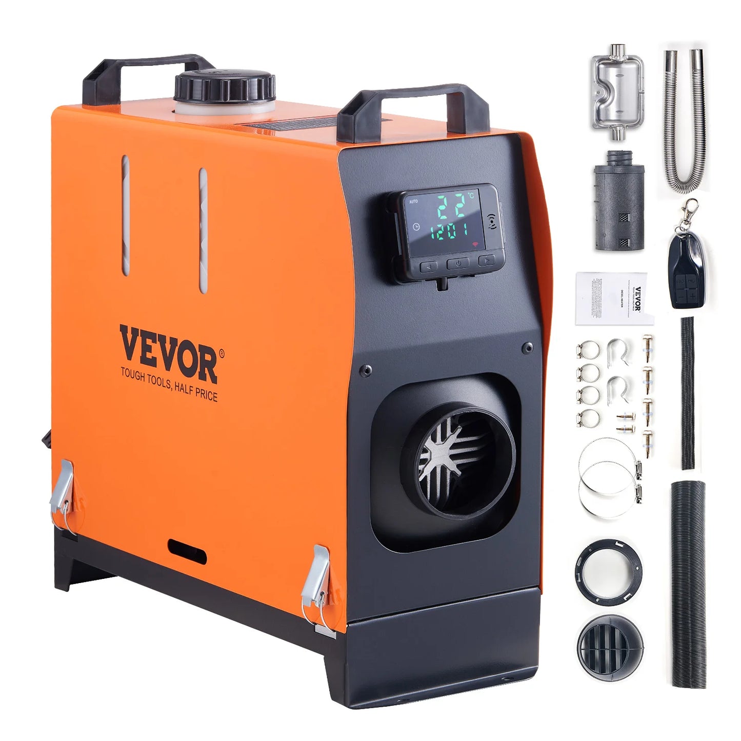 VEVOR Chauffage Diesel 8KW 12V avec LCD, Télécommande & Silencieux