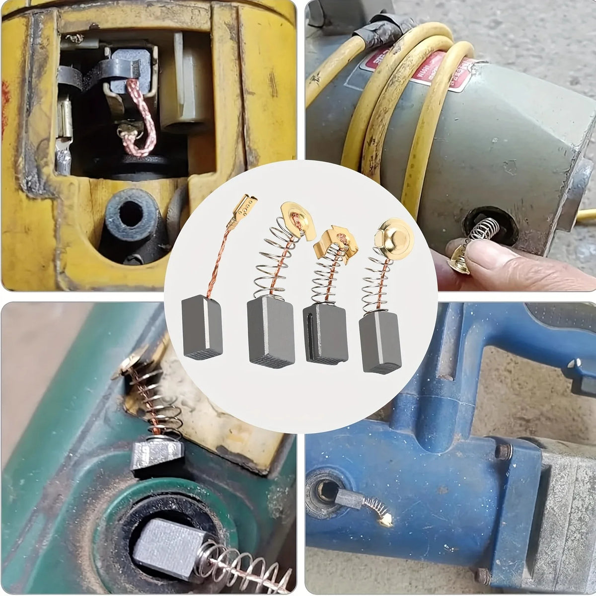 Emplacement des charbons sur un moteur électrique à collecteur