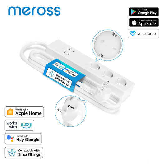 Meross multiprise intelligente WiFi 3 prises + 4 USB – HomeKit Alexa