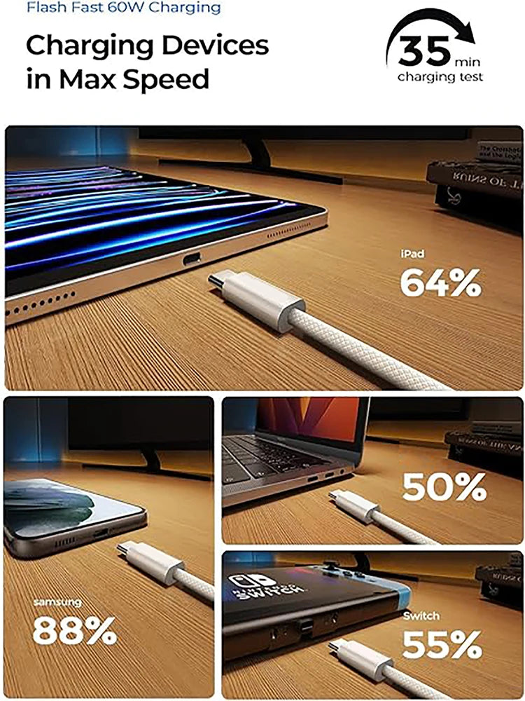 Gaine en nylon tressé du câble USB Type-C
