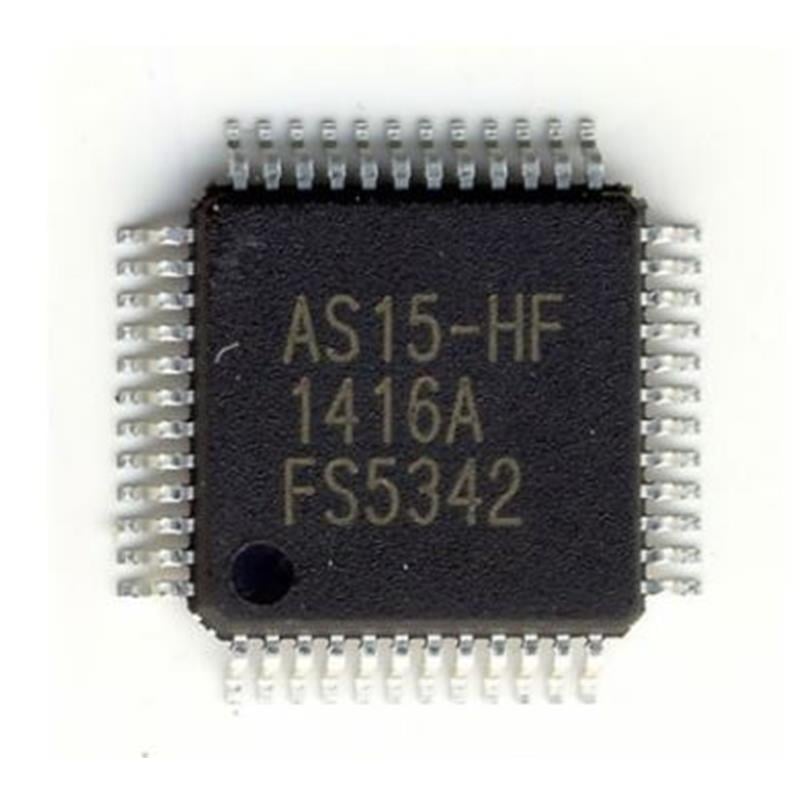 Circuit intégré gamma AS15-HF en boîtier TQFP-48, marquage AS15-HF lisible sur fond blanc