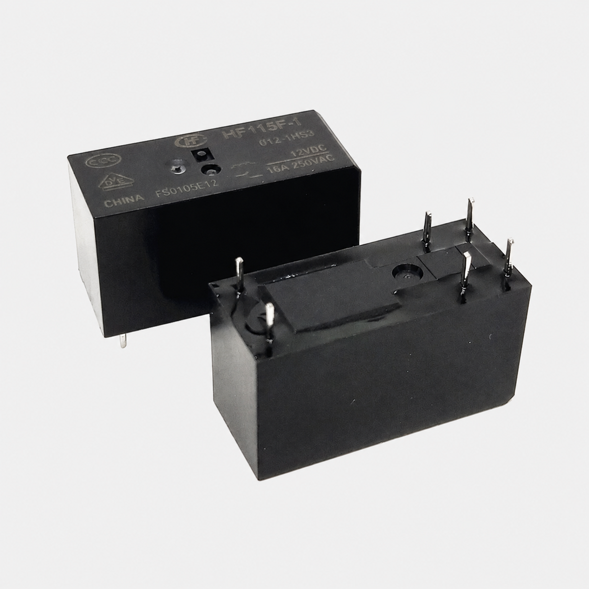 Relais HF115F-012-1HS3 / JQX-115F-012-1HS3 – 12V DC, 6 broches, 16A 250VAC