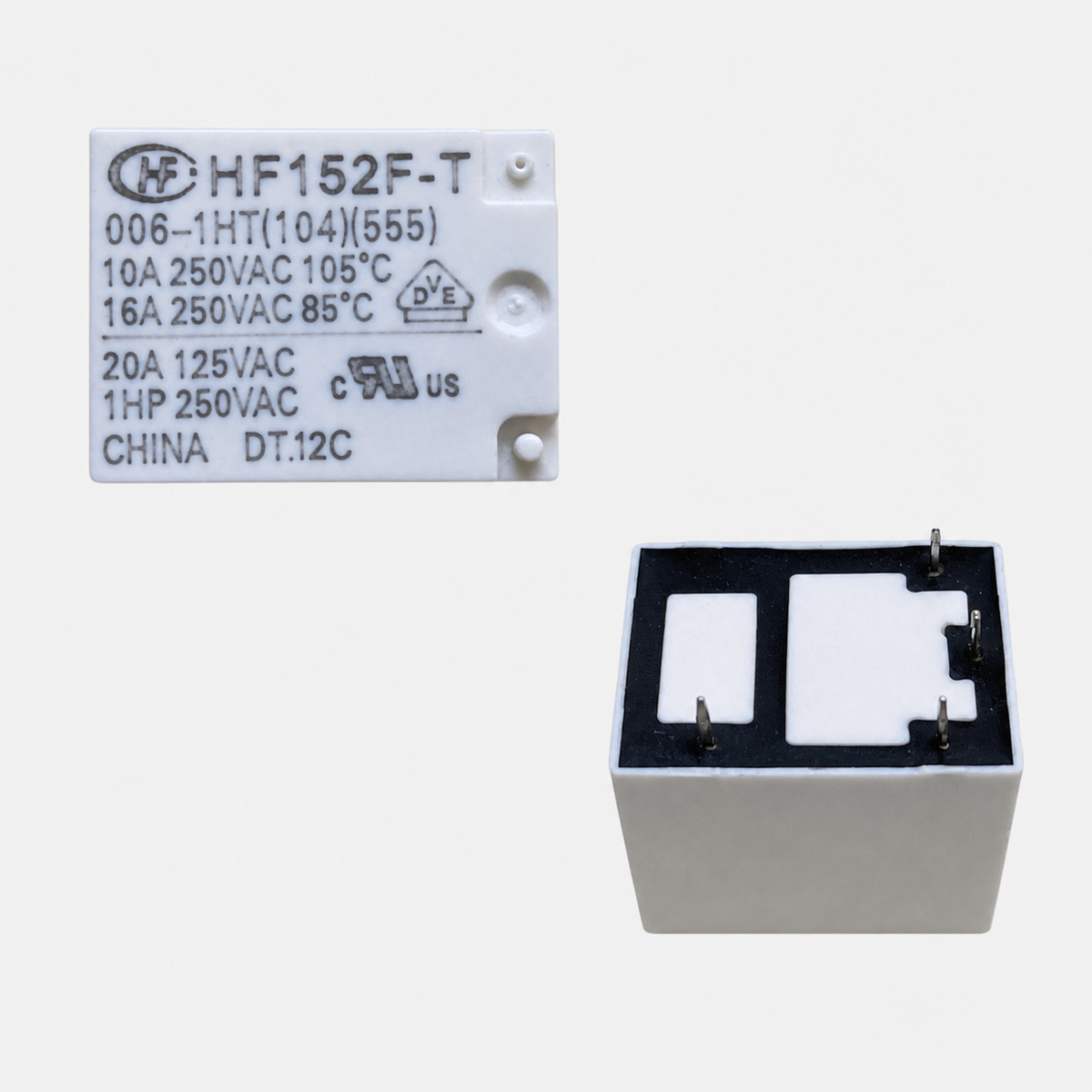 Relais de puissance HF152F-006-1HT – 6V DC, 4 broches, 16A