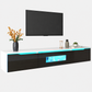 Meuble TV moderne LED 180 cm rangement finition brillante