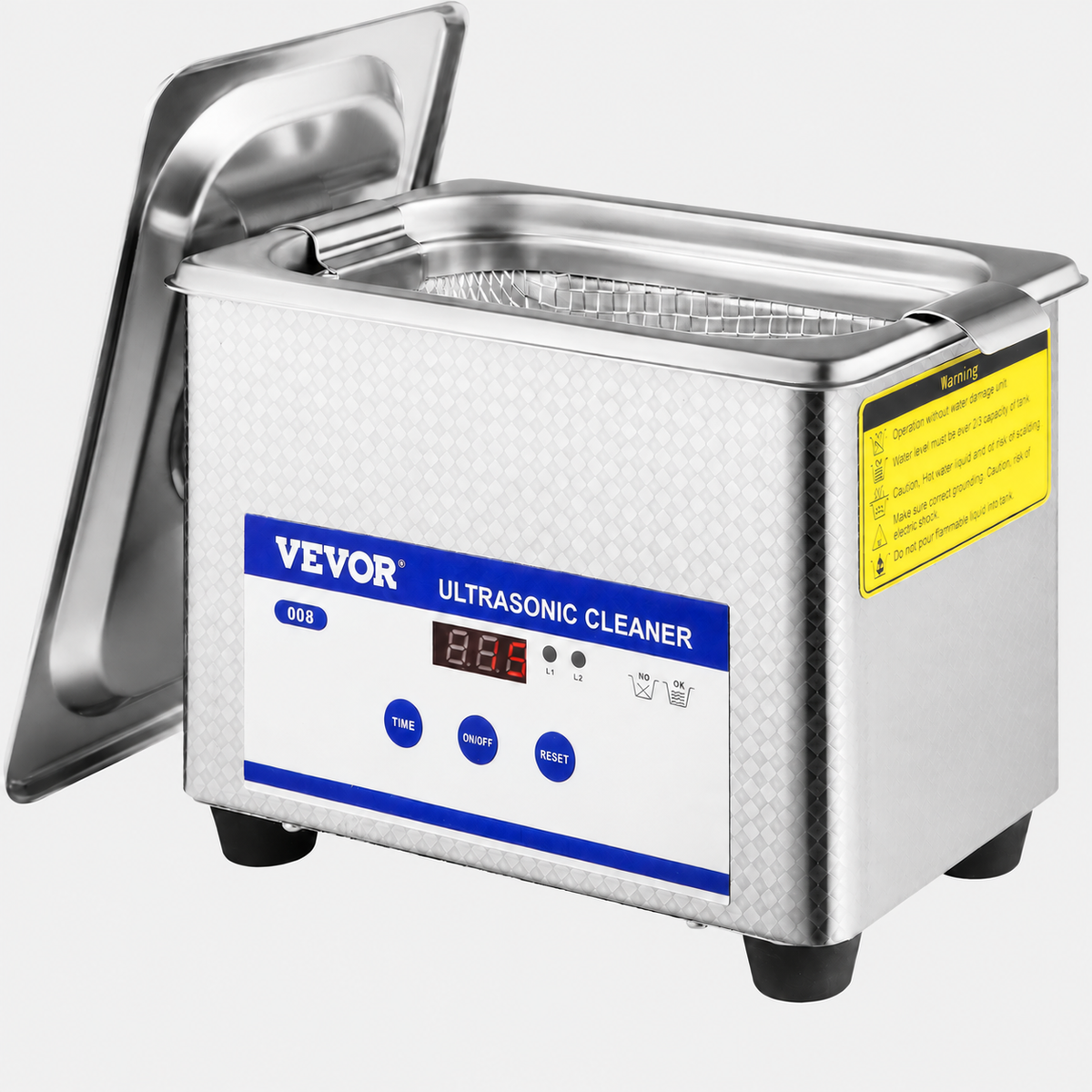 Nettoyeur à ultrasons portable 800 ml avec cuve inox et panier