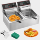 Friteuse électrique professionnelle VEVOR 12 litres double cuve inox