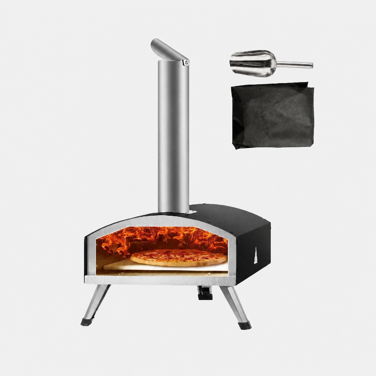 Four à pizza extérieur VEVOR 12 pouces granulés de bois ou charbon