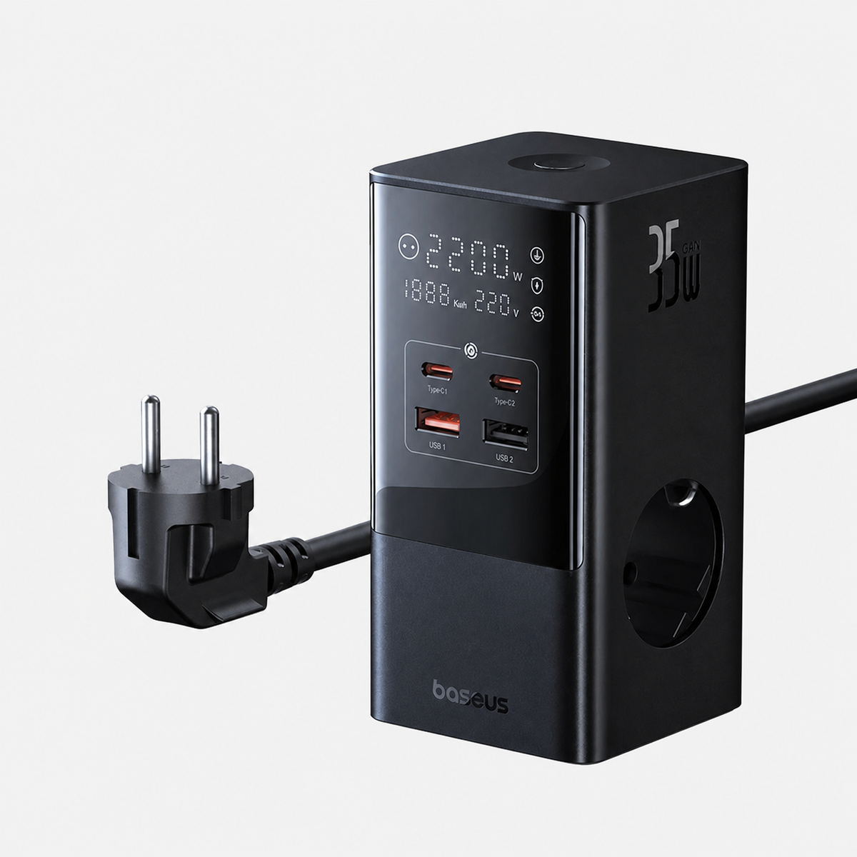 Baseus PowerCombo 35 W - station de charge 7-en-1, multiprise 4000 W