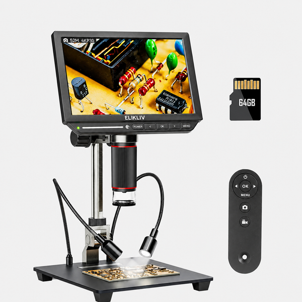 Microscope numérique Elikliv EM4K 4K HDMI 2000x – Soudure PCB