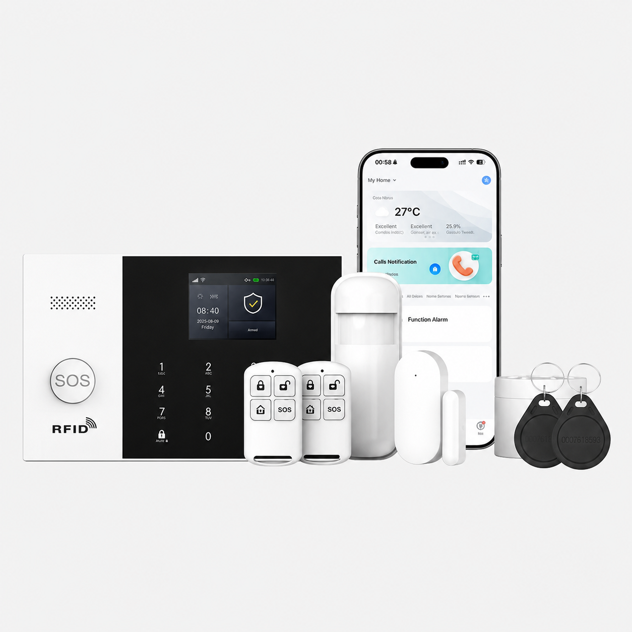 Système d’alarme Tuya WiFi GSM 2G kit sécurité maison Alexa