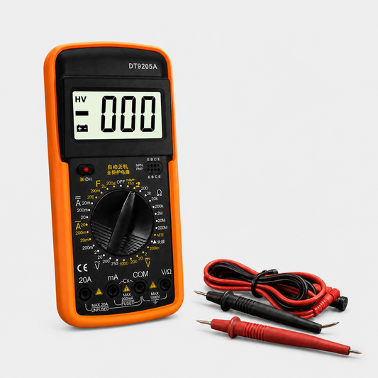 Multimètre numérique TORQMAX DT9205A avec cordons de mesure