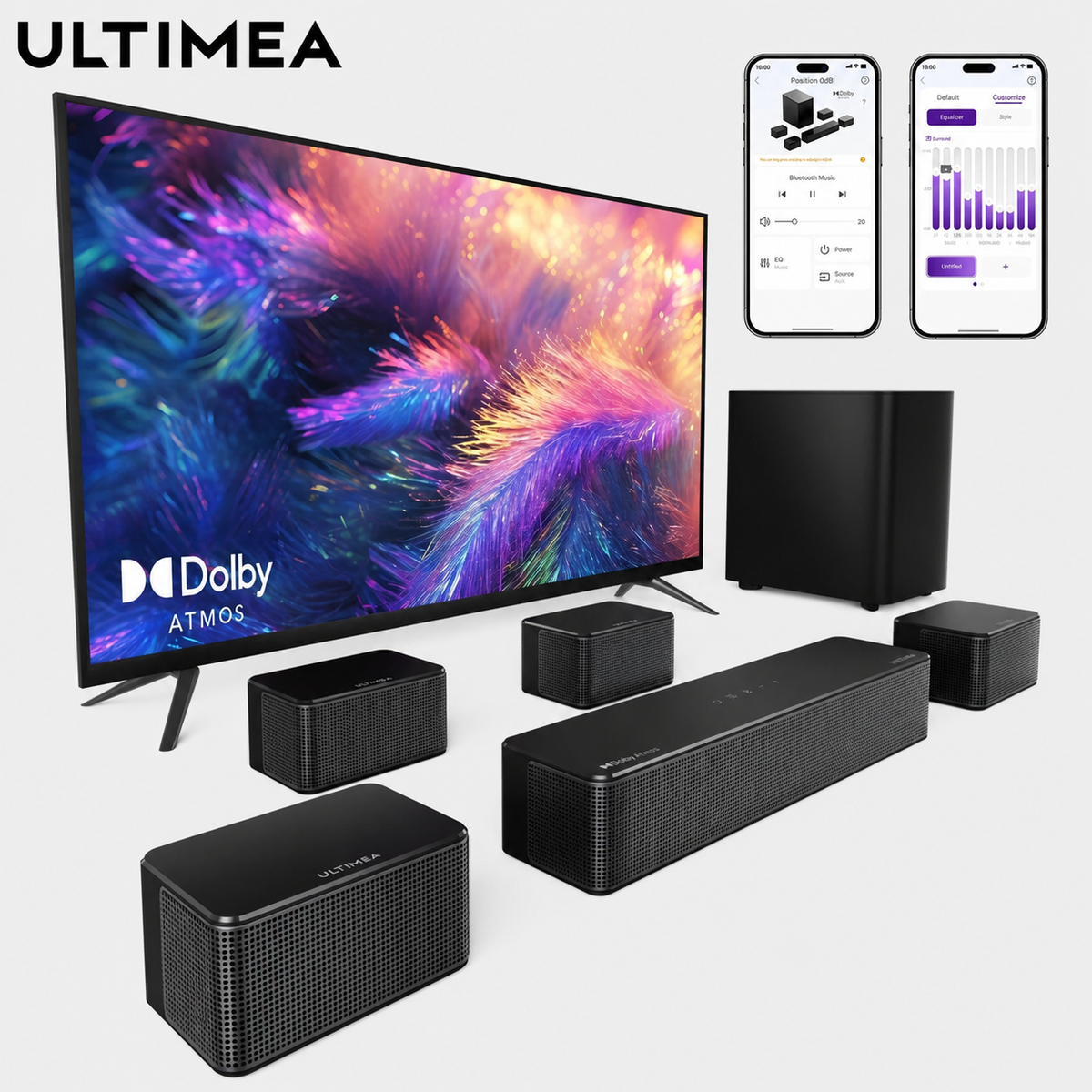 Barre de son ULTIMEA Poseidon D80 7.1 Dolby Atmos caisson 460W
