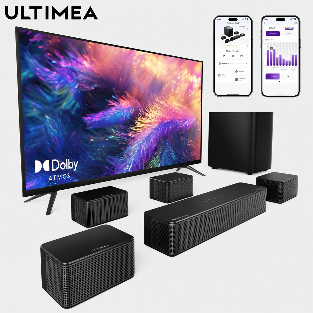 Barre de son ULTIMEA Poseidon D80 7.1 Dolby Atmos caisson 460W